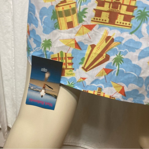 NWT Art Deco Hawiian shirt inspired Miami South Beach Mark Rutkowski medium - Picture 9 of 13